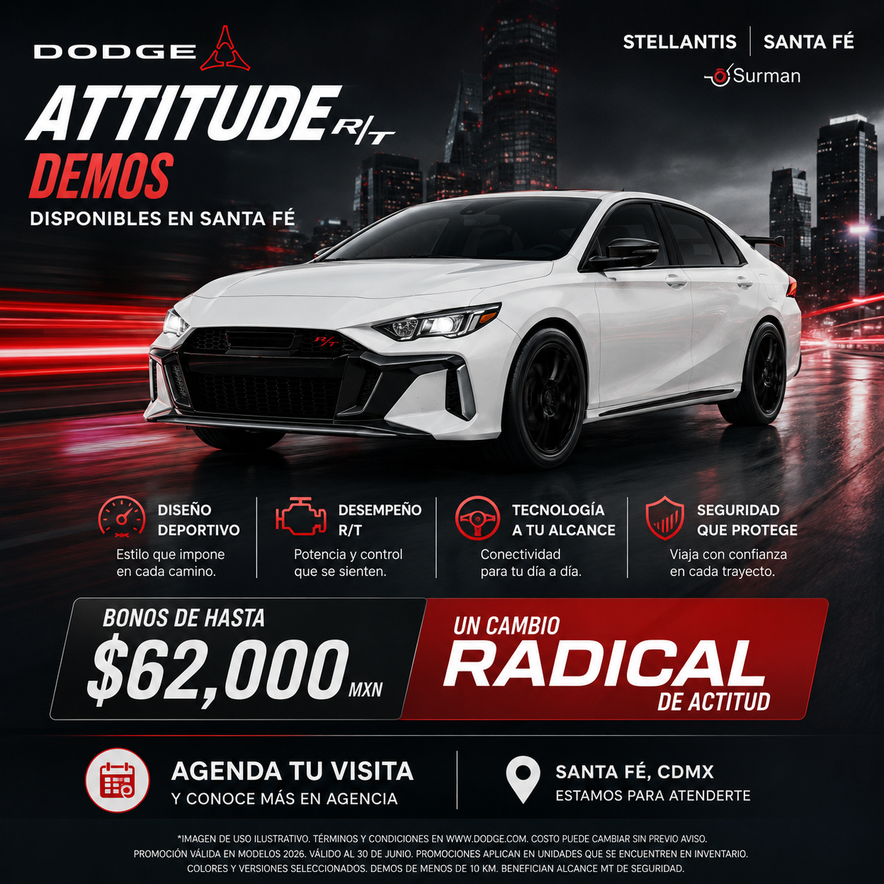 Dodge Attitude R/T 2026 demo en Stellantis Santa Fe