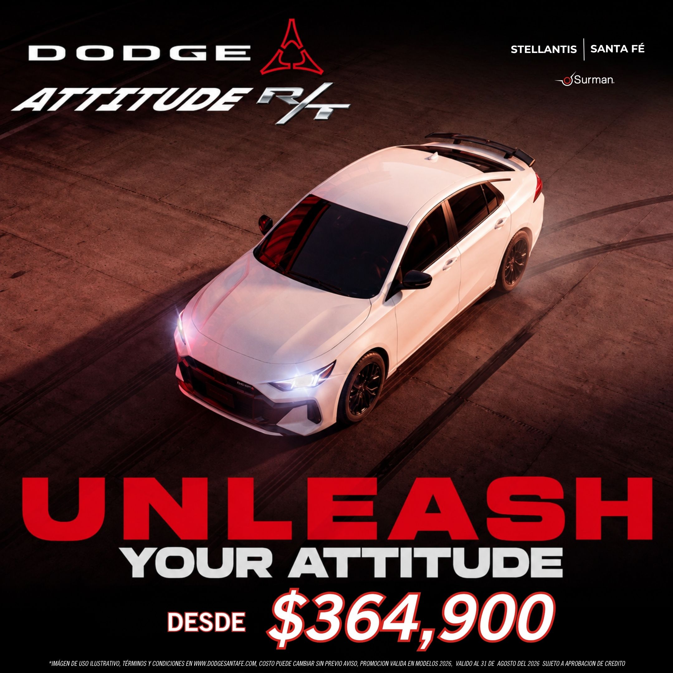 Dodge Attitude R/T 2026 desde $364,900 MXN
