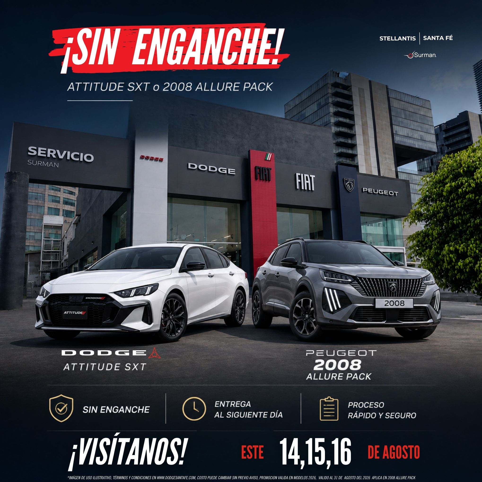 Entrega de vehículo al siguiente día en Stellantis Santa Fe