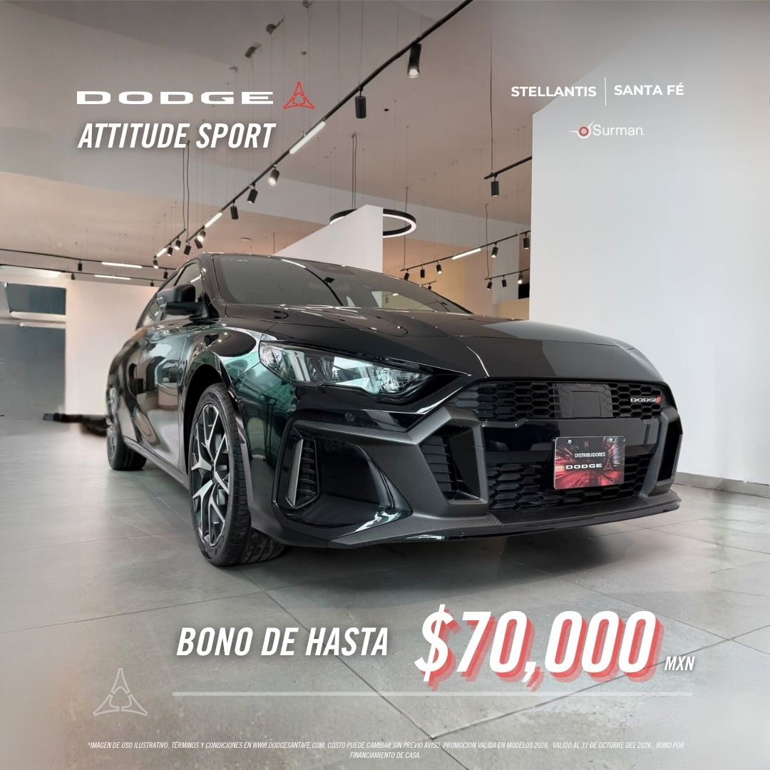 Dodge Attitude Sport 2026 con bono de hasta $70,000 MXN
