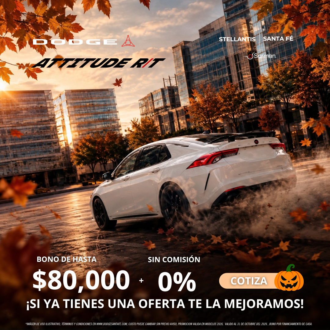 Dodge Attitude R/T 2026 con bono de hasta $80,000 MXN y sin comisión